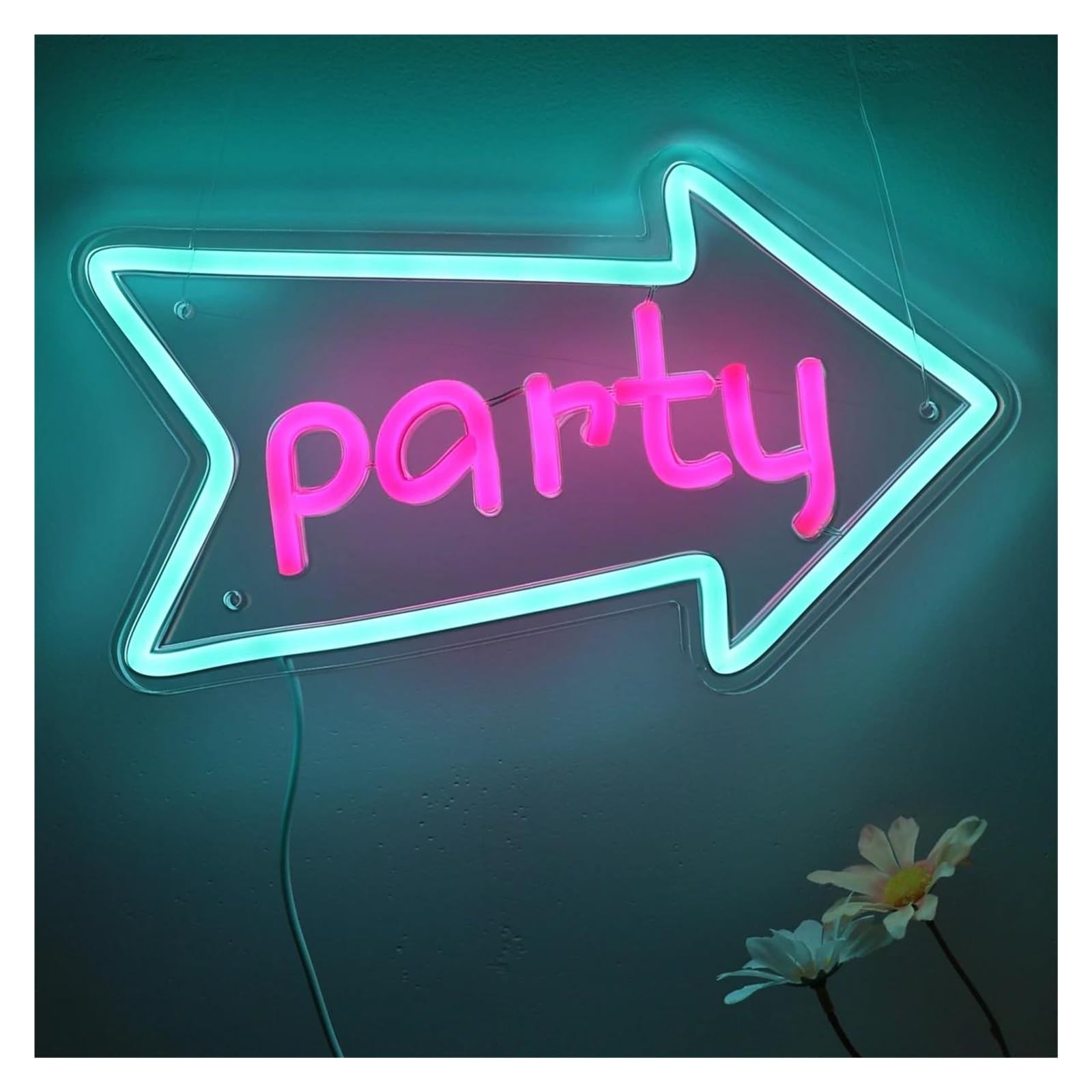 Luz de Diseño de Digital Flecha Creativa Con Fiesta LED, Arte De Pared, Luz De Neón Para Pub, Club, Bar, Tienda De Cumpleaños, Decoración De Espectáculo, 28.4cm×16.9cm