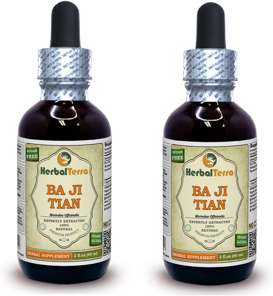 Ba Ji Tian, Morinda (Morindae Officinalis) Tincture, Dried Root Liquid Extract (Brand Name: HerbalTerra, Proudly Made in USA) 2x4 fl.oz (2x120 ml)