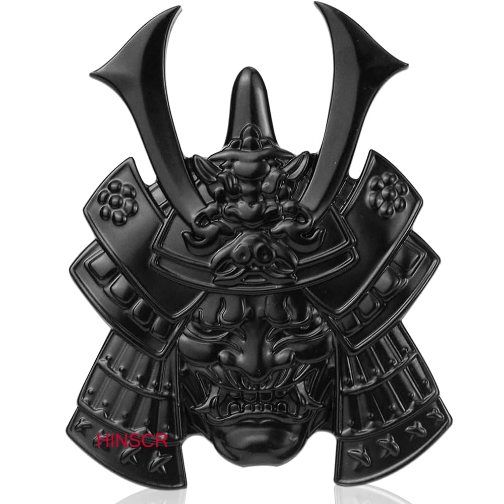 Ghost Samurai Warrior Metal Car Emblem 3D Ghost Metal Car Emblem Sticker Samurai Mask Helmet Cool Badge Decal for Auto Motorcycle,(GS)