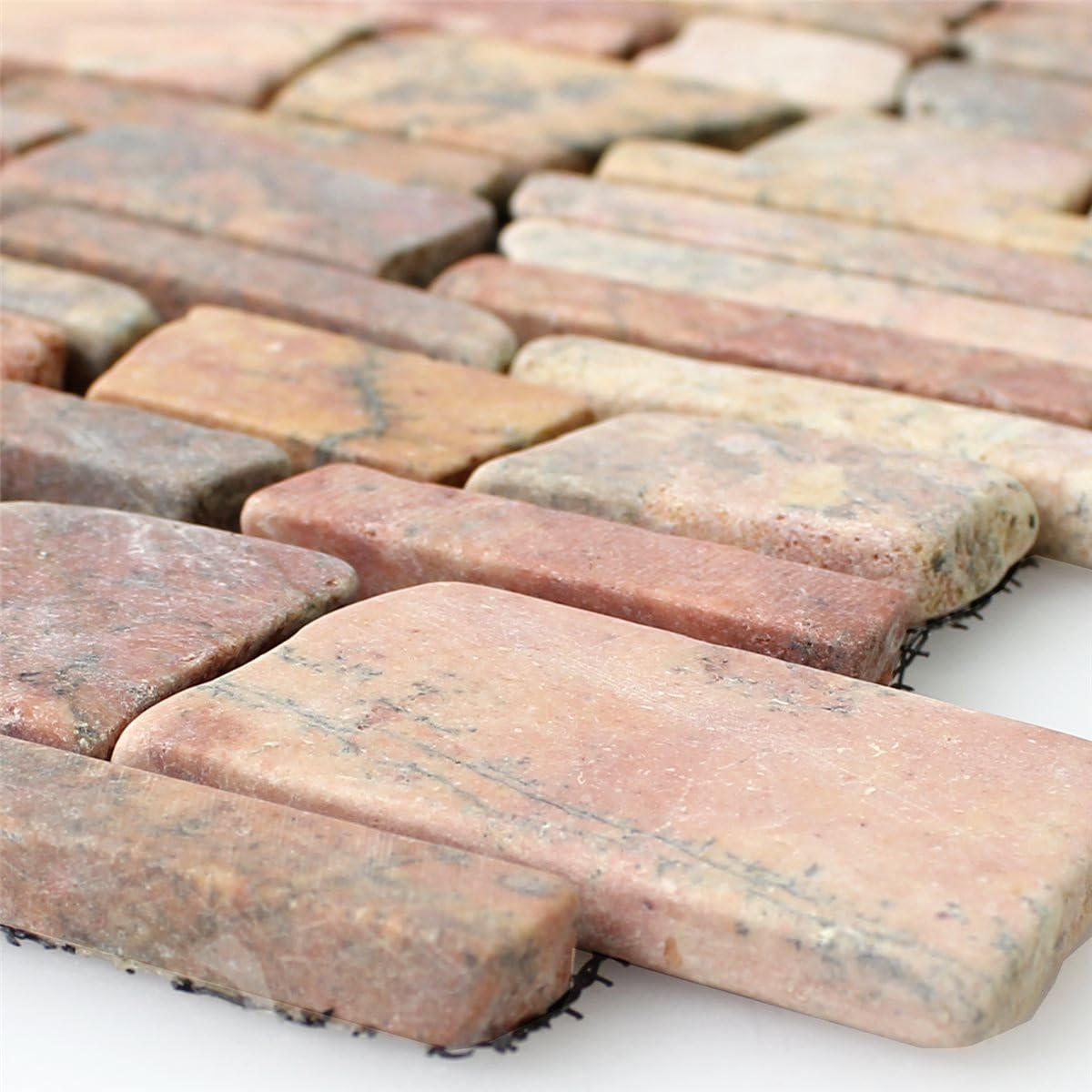 Marmor Fliesen Naturstein Brick Mosaik Rossoverona Badezimmer Küchen Wand Design