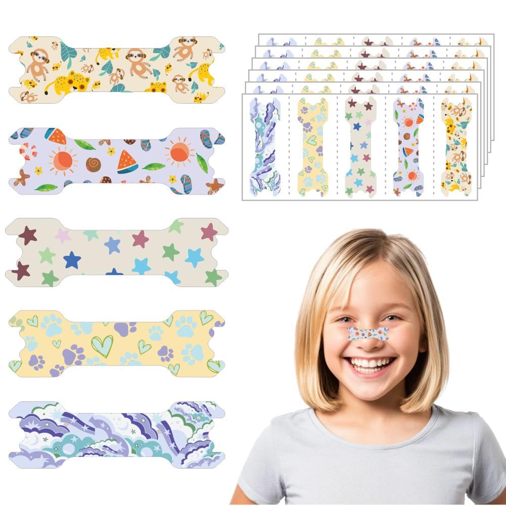 50pcs Small Size Kids Nasal Strips for Breathing Right Kids Nose Strips with Cute Pattern Nasal Strips for