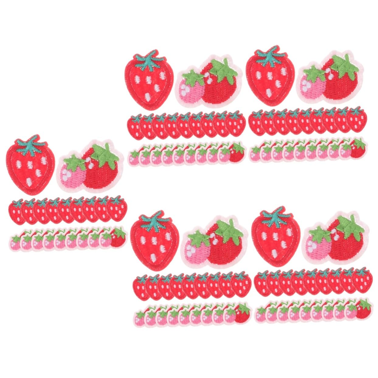 Angoily 100 Pezzi Toppe Termoadesive Fragola per Abbigliamento Patch Decorativa per Riparazioni e Diy su Vestiti Jeans Borse e Accessori
