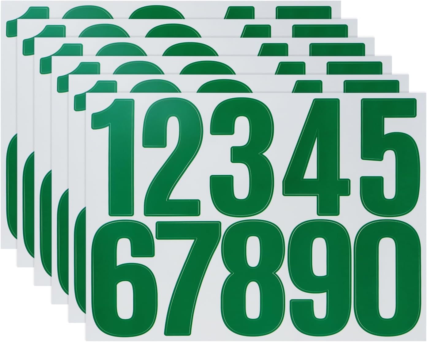 ONLYKXY 6sheet 0-9 Vinyl Self Adhesive Mailbox Number Sticker Waterproof 3in Space Decal Organizing Label Tag for Window Door Car Sign Storage Package Box Bin Can Home Business Yard Address (Green)