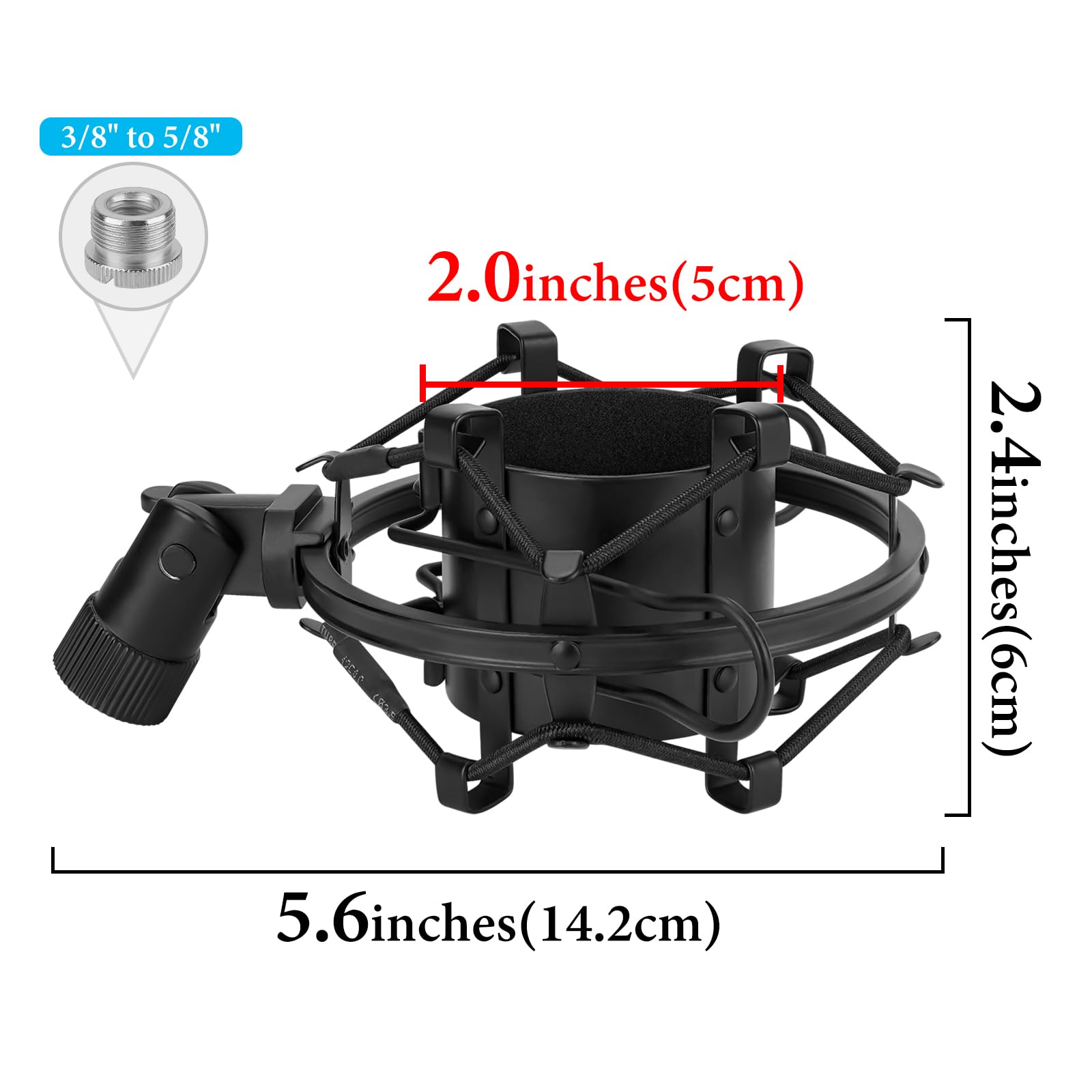 GEEKRIA For Creators - Supporto Antiurto Per Microfono, Anti-vibrazione, Adattatore A Morsetto Compatibile Con Audio Technica AT2020, AT2035, AT2050, MXL V67G, Rode NT1 Clip Per Microfono (nero