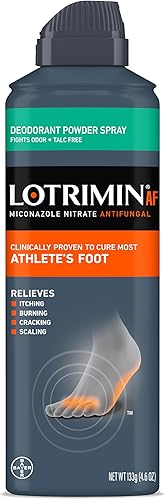 Lotrimin AF el pie de Atleta Antifúngico Desodorante aerosol en polvo, 4,6 onzas, 40788-10, 1, 1