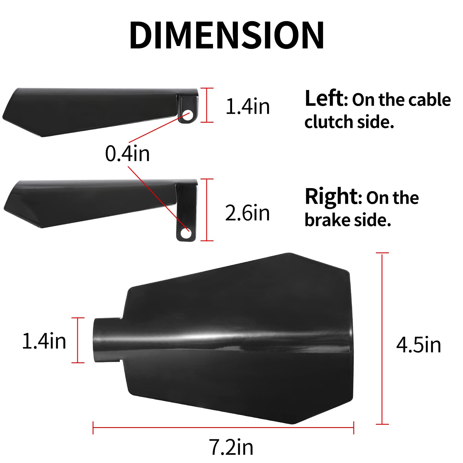 Huazu Protège-mains de moto, coupe cercueil, noir, pour Harley Davidson Touring Sportster Dyna 2007-2022 avec embrayage à câble (taille L)