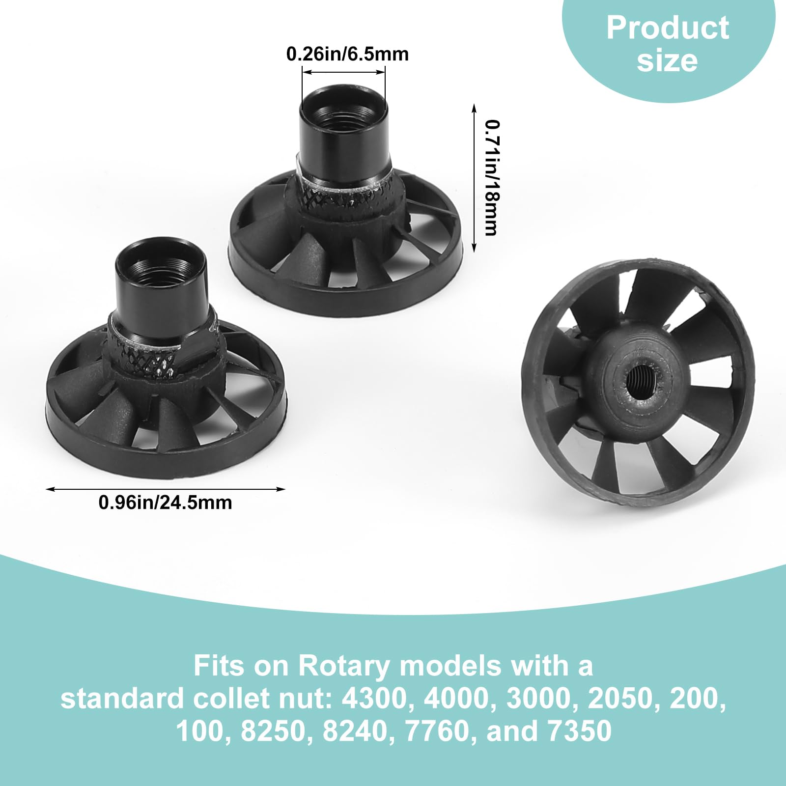 Lasnten 5 PCS Blowing Dust Nuts Rotary Tool Dust Blower Attachment Rotary Fan for Electric Grinder Tool Accessories