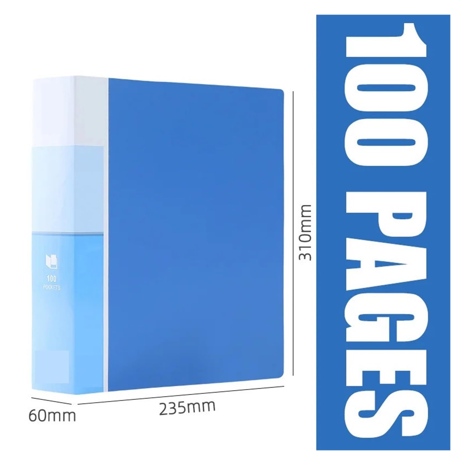 1 confezione da 10-100 pagine con cartella informativa, busta portadocumenti inserti multistrato A4(1pcs-blue-60pages)