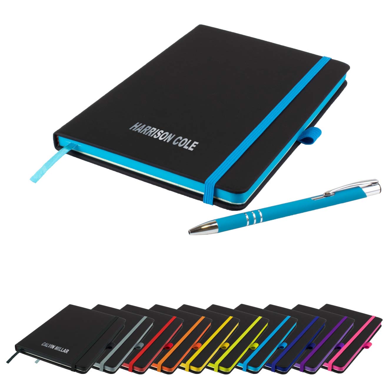 That's My Pencil The Edge - Notebook and Pen/Personalized/Printed with Name Perfect for school or office (Ocean Blue)