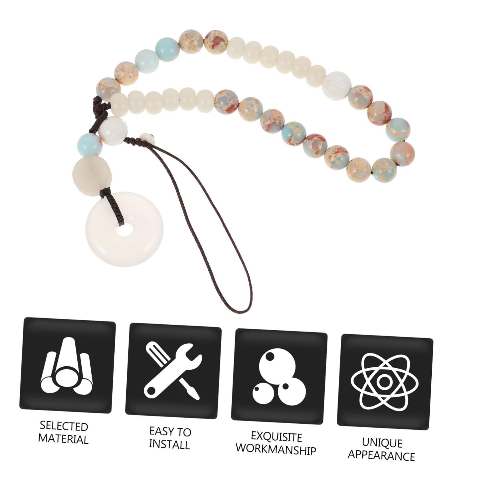 HOMSFOU Cadena De Teléfono Móvil Cordón Pulsera Correa Teléfono Pulsera Encanto Encantos Del Teléfono Muñeca Retro Cuerda Para Teléfono Llavero Con Cuentas Teléfono Colgante De