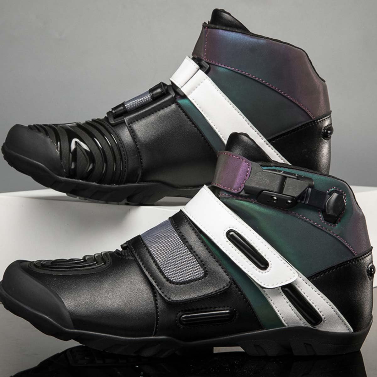 Bottes de Moto Chaussures Moto pour Homme Femme