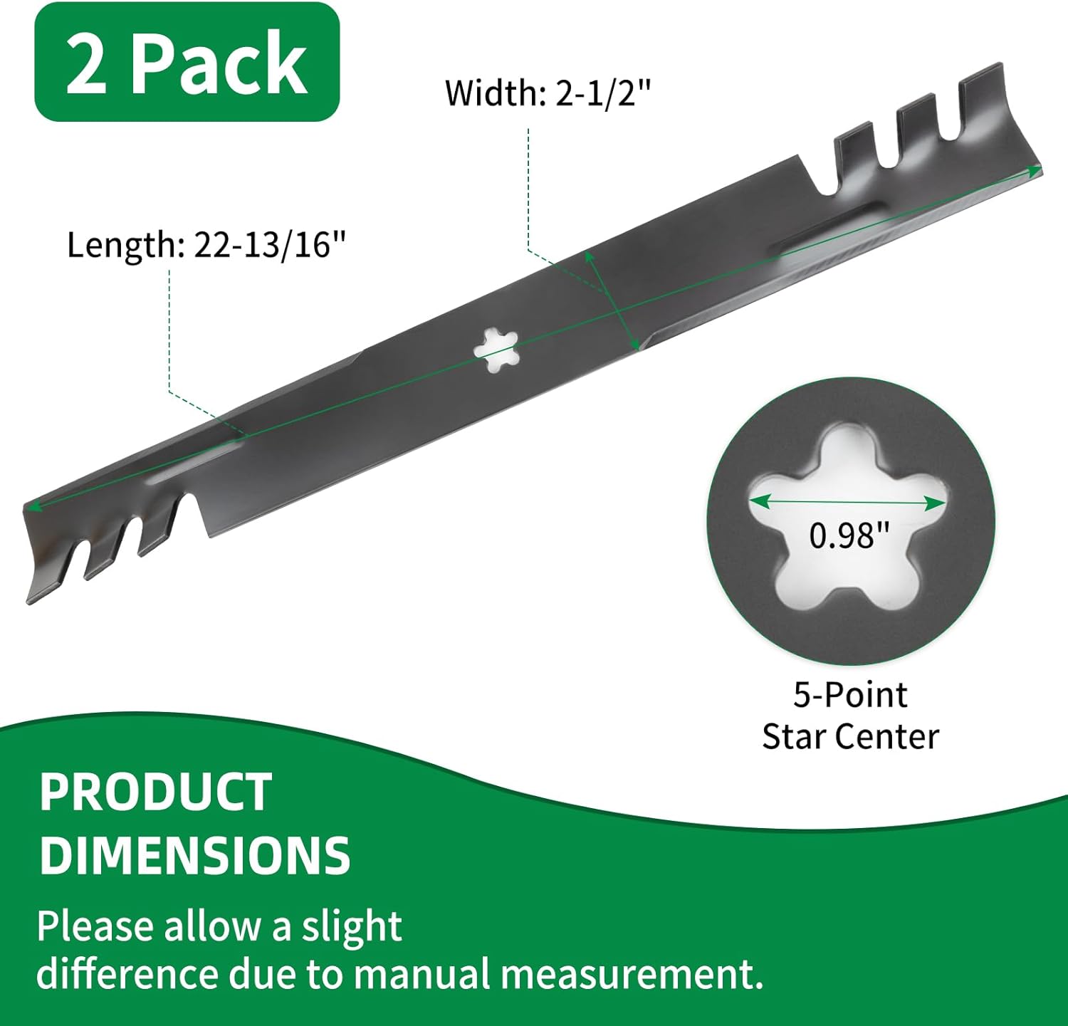 403107 Mulching Blade Compatible with 46 Inch Deck H usqvarna YTH22V46 YTH20K46 Z246, C Raftsman, Pou LAN - Replace 532403107 405380 532405380, 2 Pack