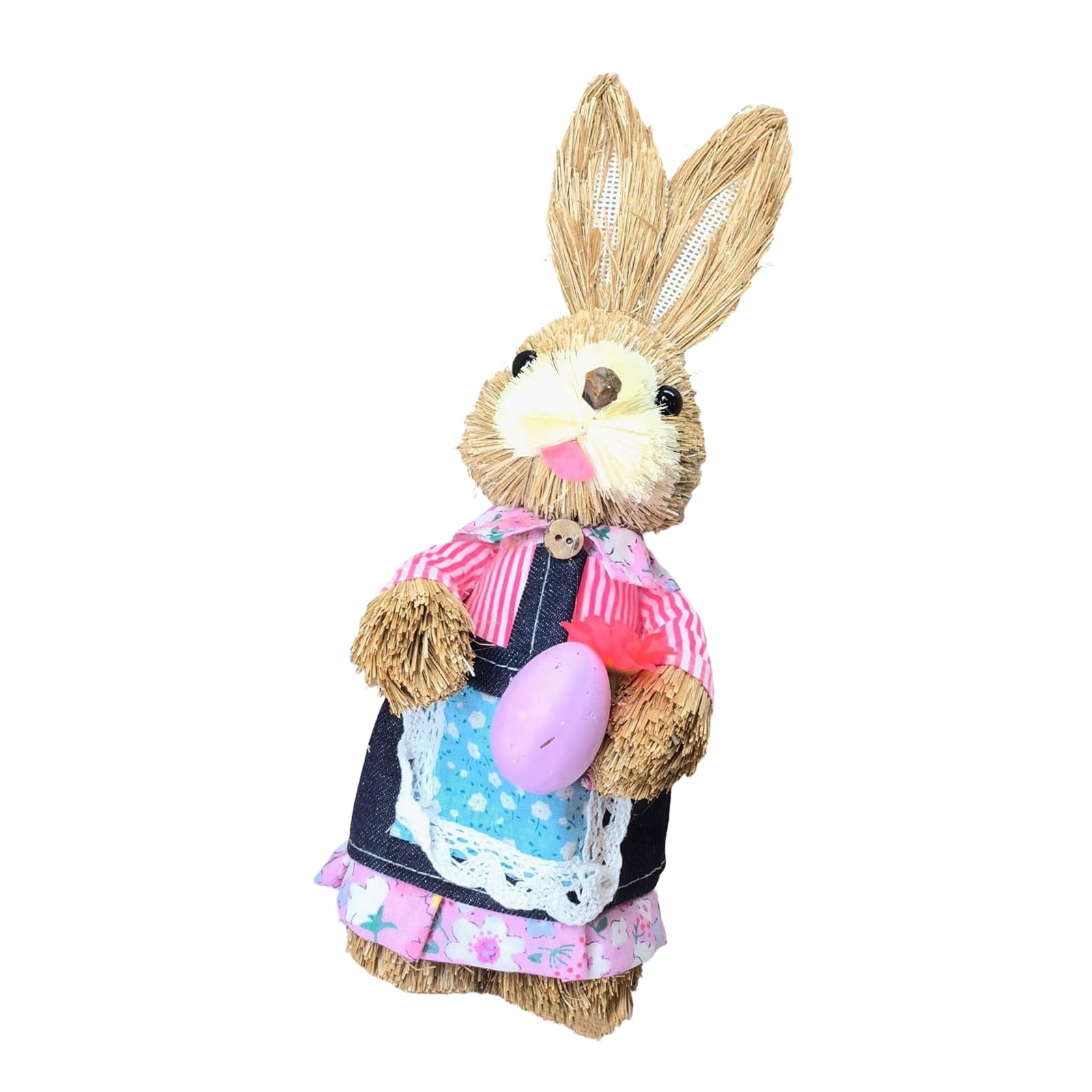 Piceioep Festival Handwoven Hare Ornament Natural Grass Veaving Window Display Decoration for Home and Event Straw Hare Figurine