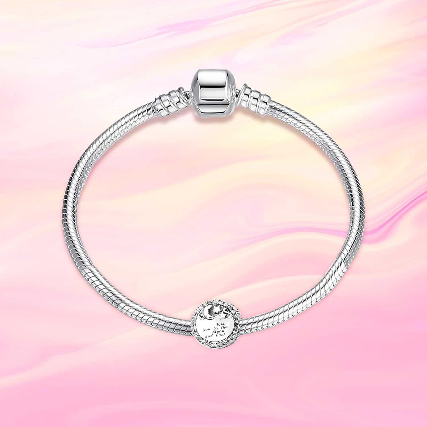 NINGAN Heart Series Beaded Love Pendant 925 Sterling Silver Wrapped Love Crown Castle Angel Charm Fit Women's Bracelet Necklace Valentine's Day Jewelry Gift for Couple Women Wife Girlfriend
