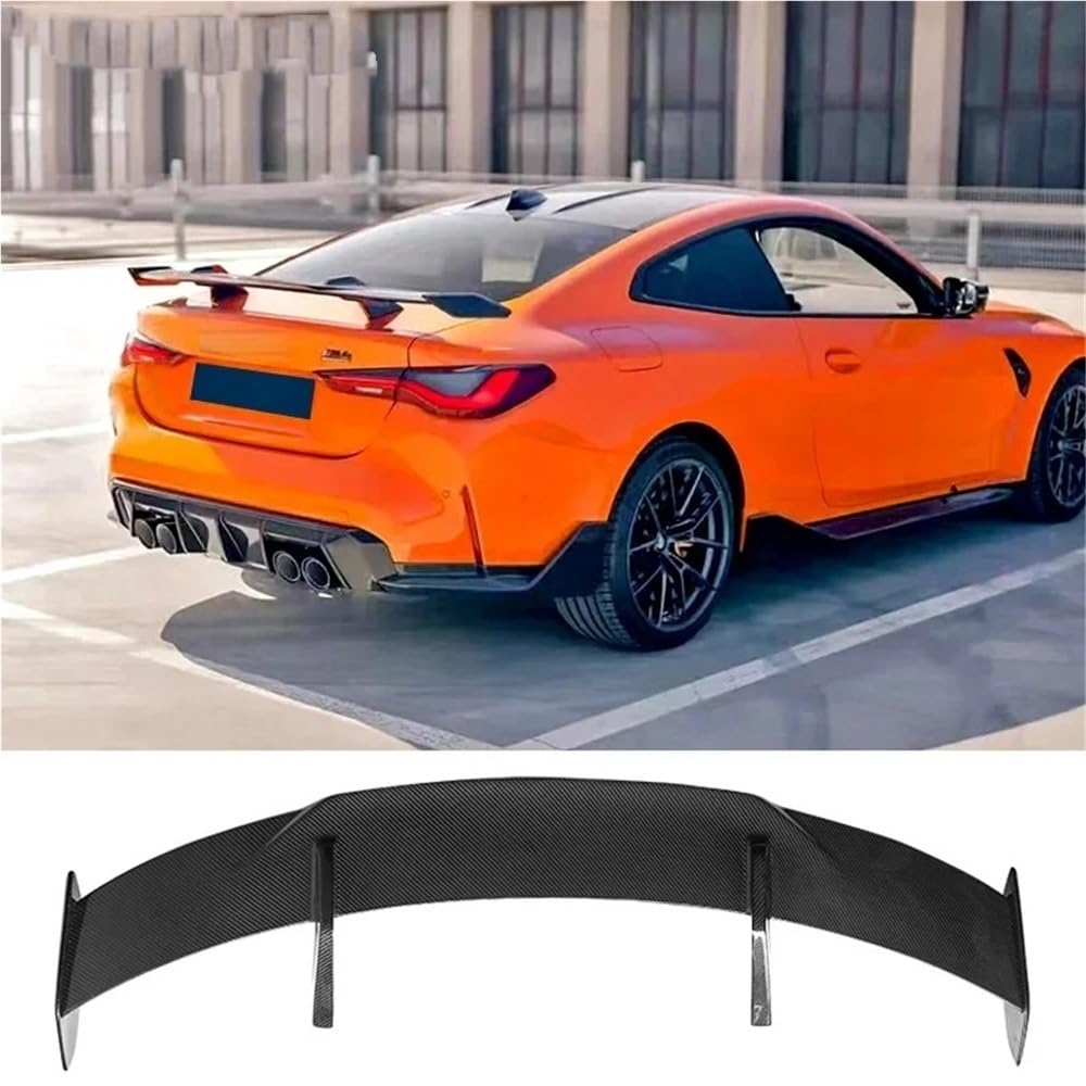 Spoiler z włókna węglowego kompatybilny z BMW G82 G22 G26 M4 serii 4 skrzydło na tylny bagażnik samochodu uniwersalne M430i M440i 2021 2022 akcesoria(Real Carbon Fiber)