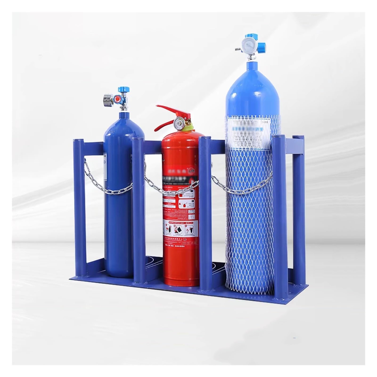 Genérico Soporte para Tanque de oxígeno, Estante de Acero Resistente para Cilindros con Cadena de Seguridad, Compatible con Tanques de 4L/5L, Soporte de Almacenamiento para Uso médico, de l