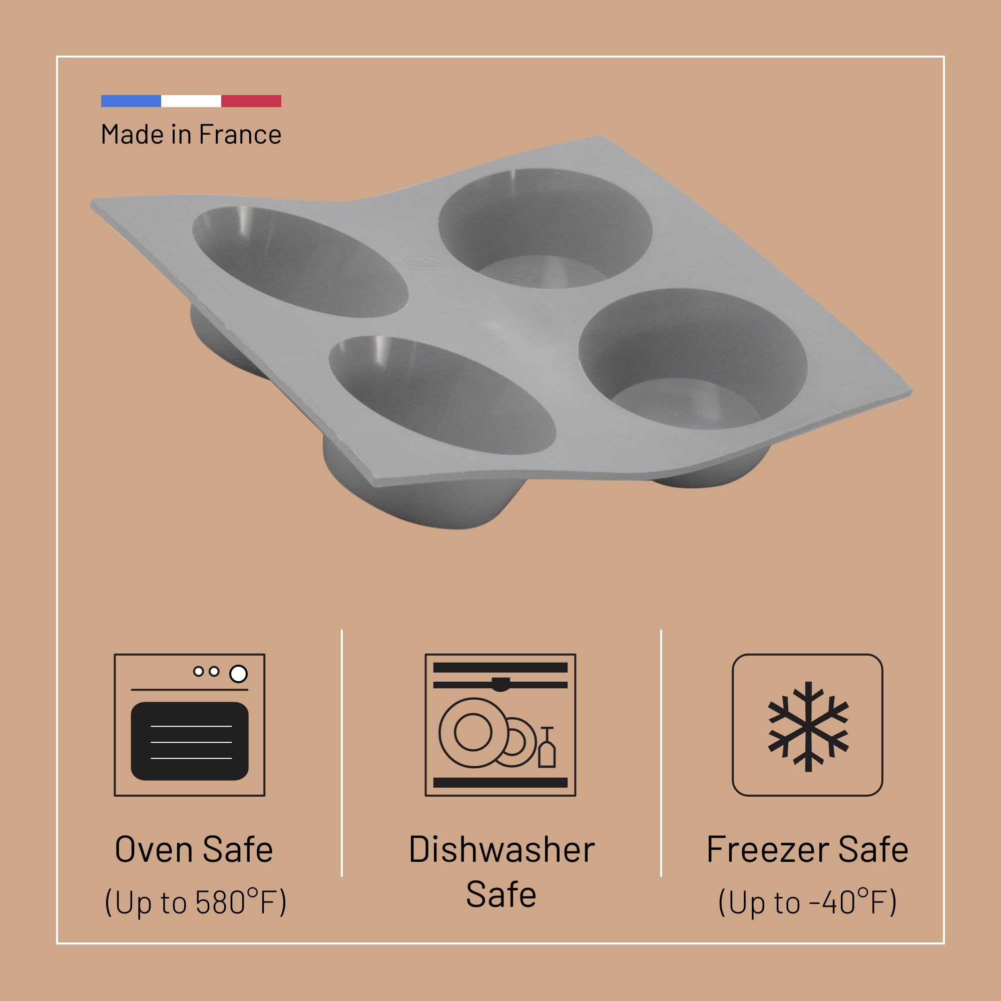 Amazon | De Buyer 1833.21D Elastomoule Mini Silicone Muffin Baking