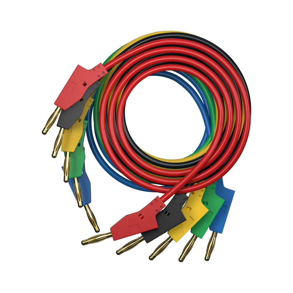 Banana Plug Test Leads - 5 Pack, 1M Cable -7