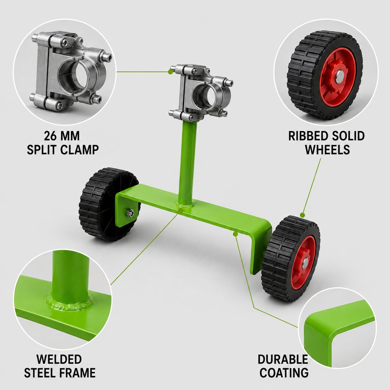 Ruedas de Apoyo para desbrozadora para Efco DSH 4000 S, diseño Estable Doble
