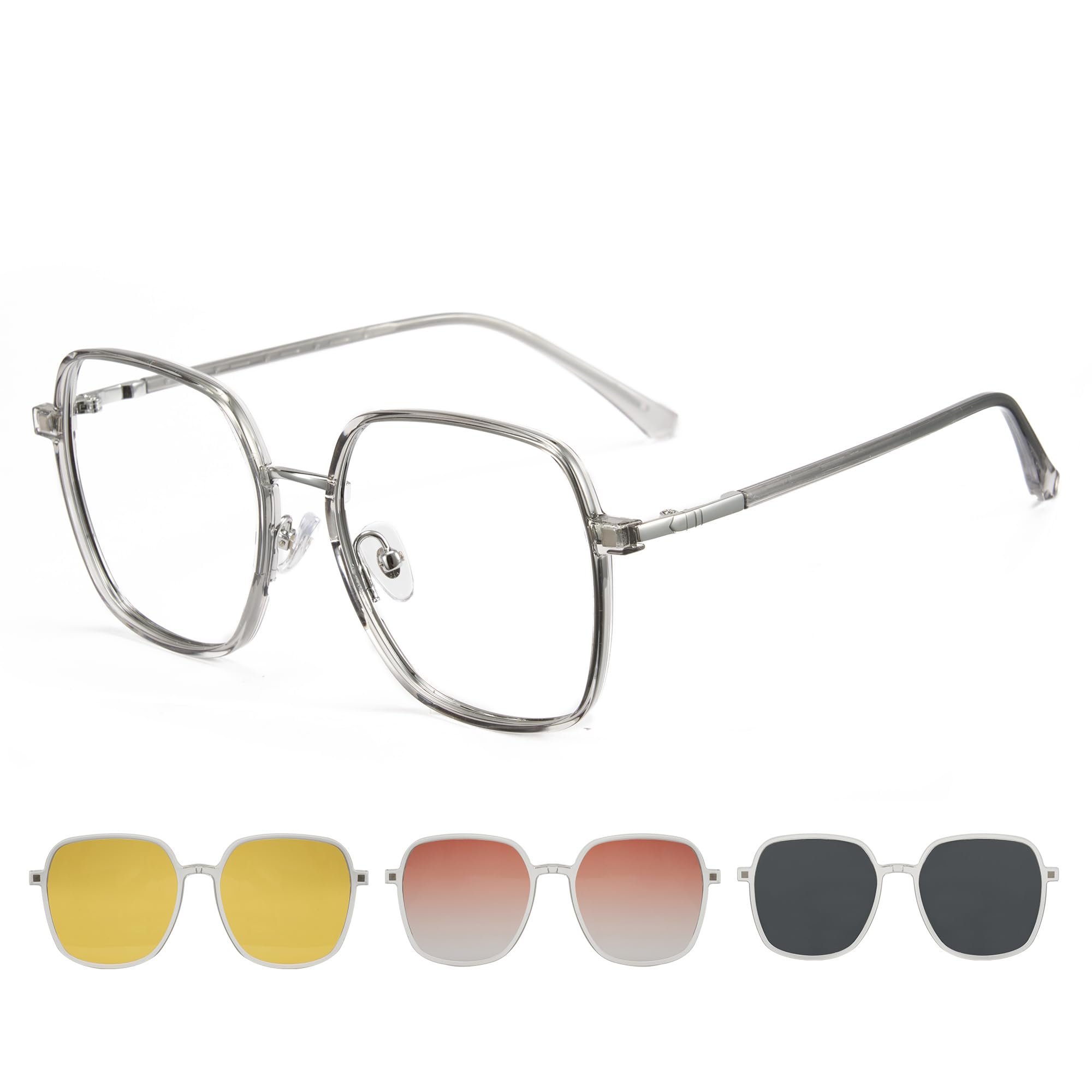 Cyxus Magnetic Clip-On Sunglasses Polarized Men Women UV Protection for Night Driving Fishing Golf Cycling P1573