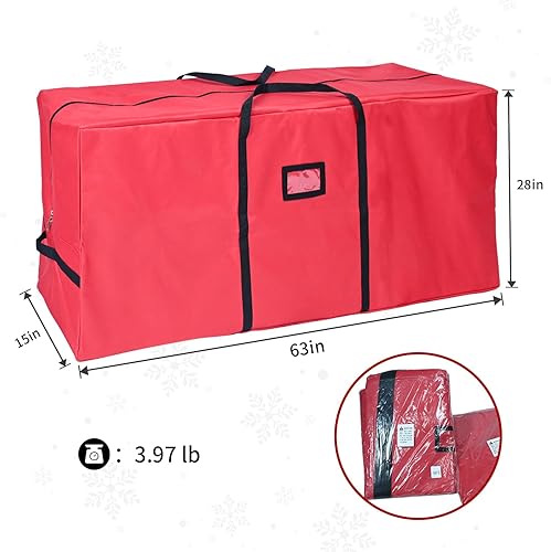 Miniatura 2 de leheyhey Bolsa de almacenamiento para árbol de Navidad de 9 pies, poliéster Oxford 600D duradero con revestimiento de PVC impermeable, cierre de