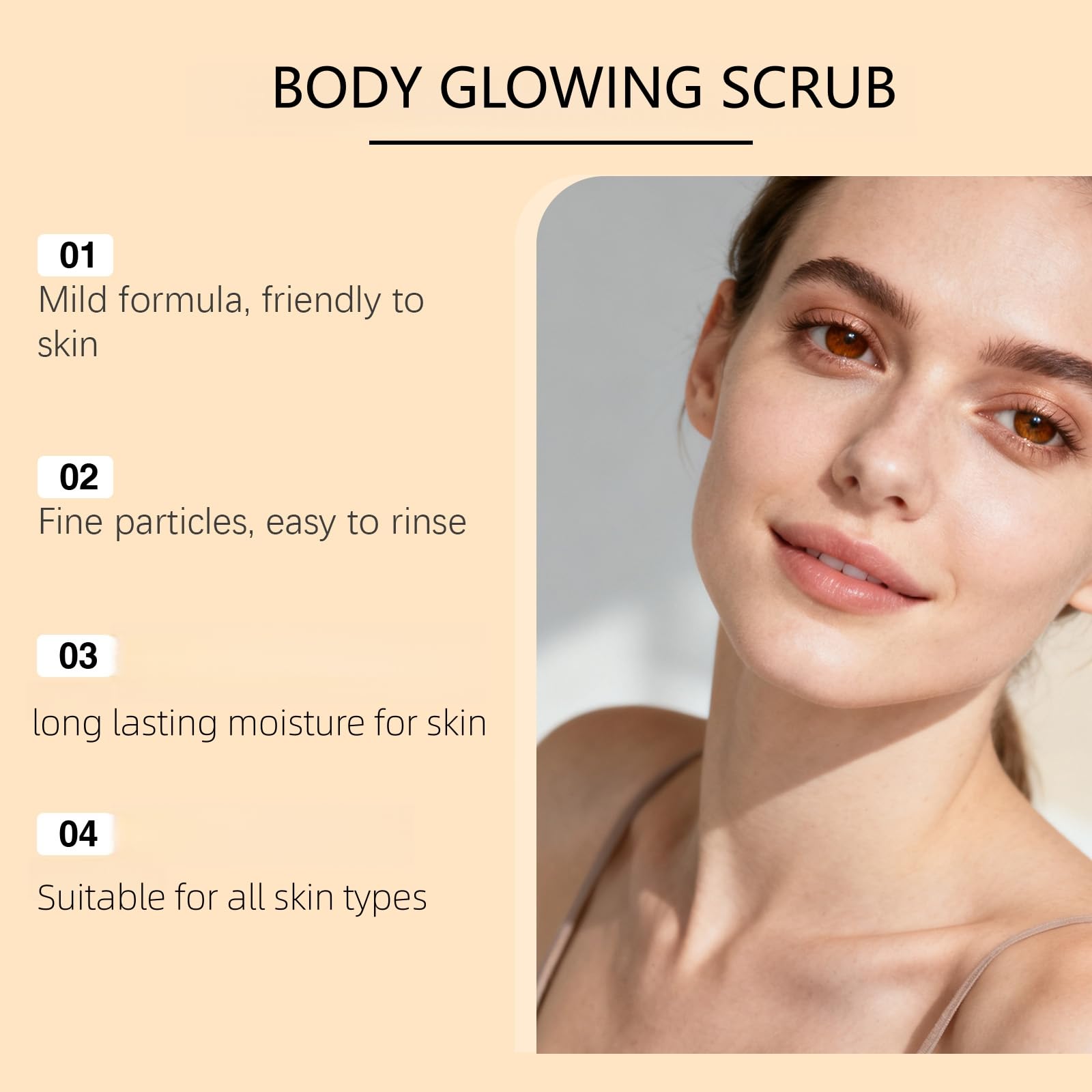 Esfoliante per il corpo al sale con curcuma, vitamina C e niacinamide, leviga la struttura della pelle e dona una carnagione luminosa, rimuove delicatamente le cellule morte, affina i pori (4 pezzi)