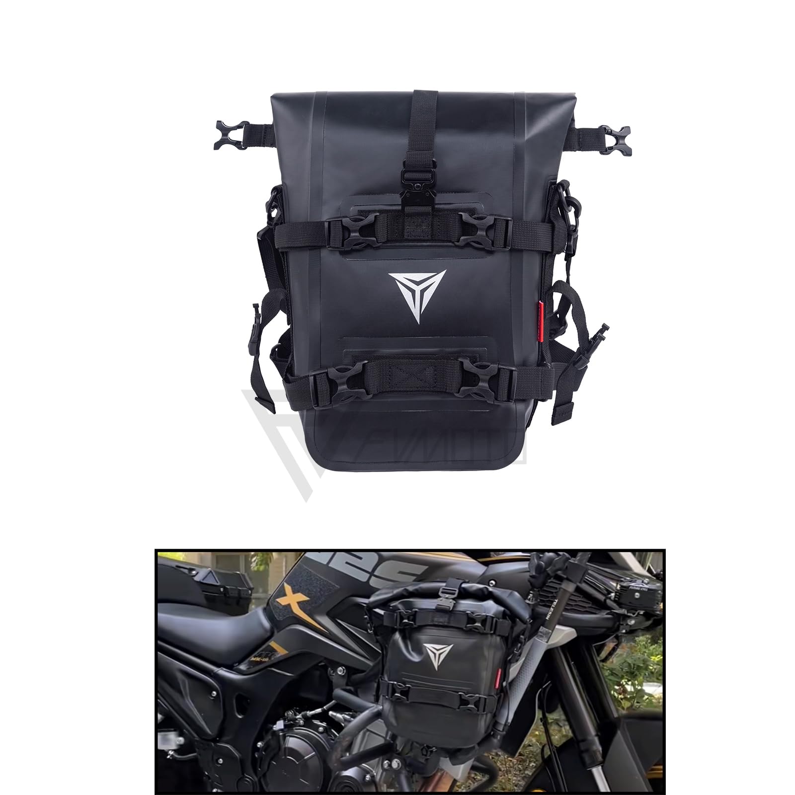 FVMOTO Motorcycle Crash Bar Bag, Waterproof All Weather