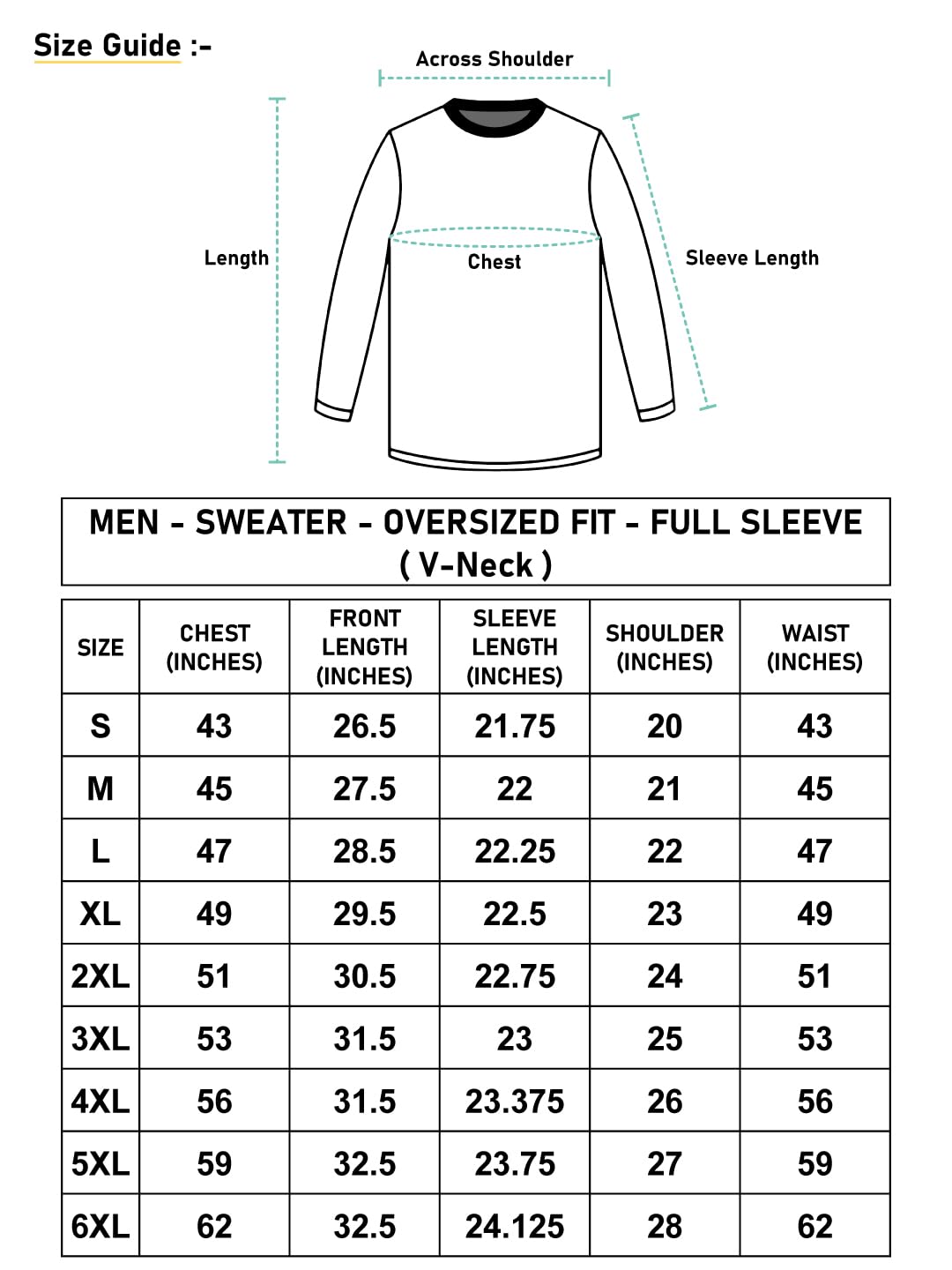 Bewakoof Męski sweter oversize z długim rękawem i dekoltem w serek akrylowy płaski sweter z dzianiny
