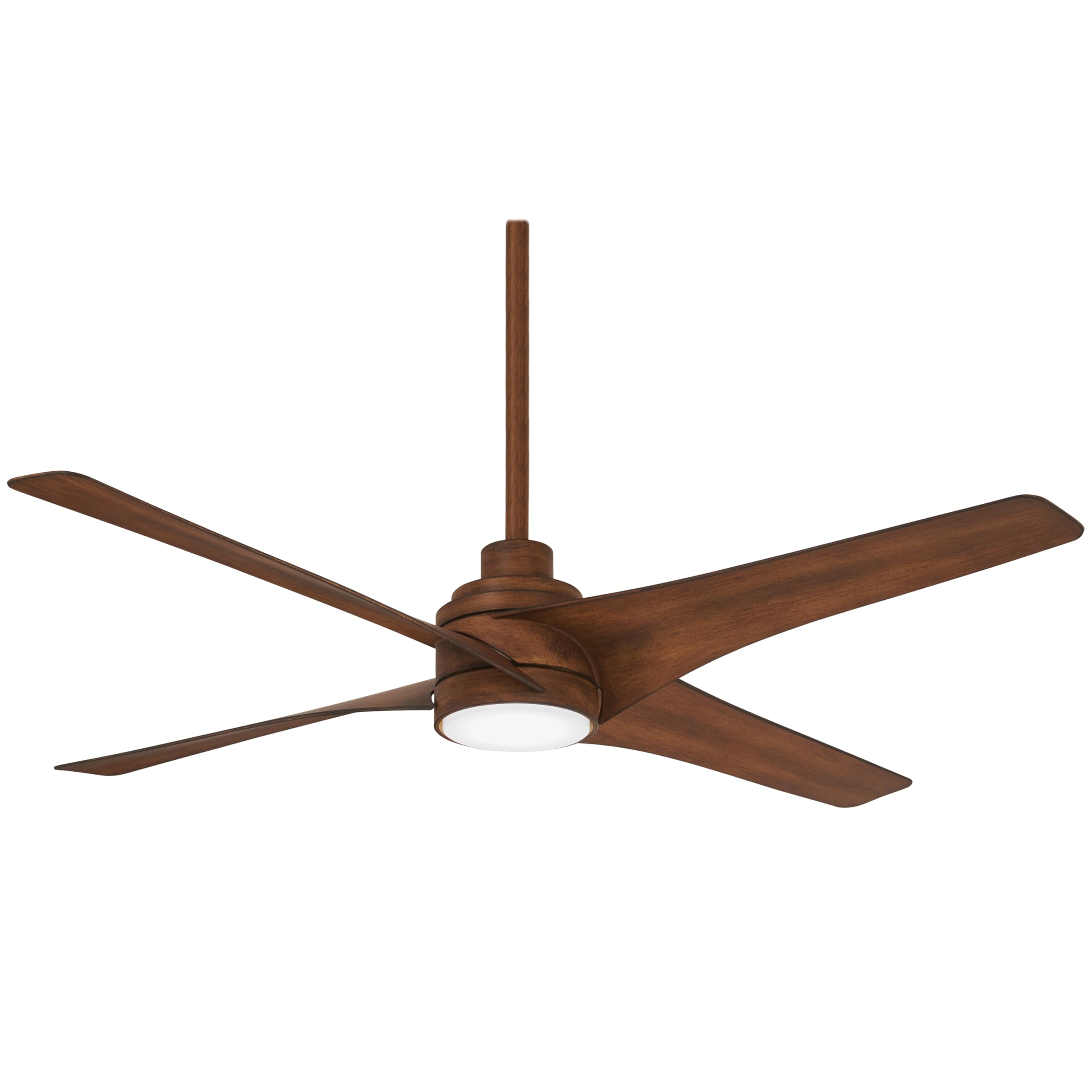F543L-DK Swept 56 Inch Ceiling Fan with Integrated 20W LED Dimmable Light in Distressed Koa Finish