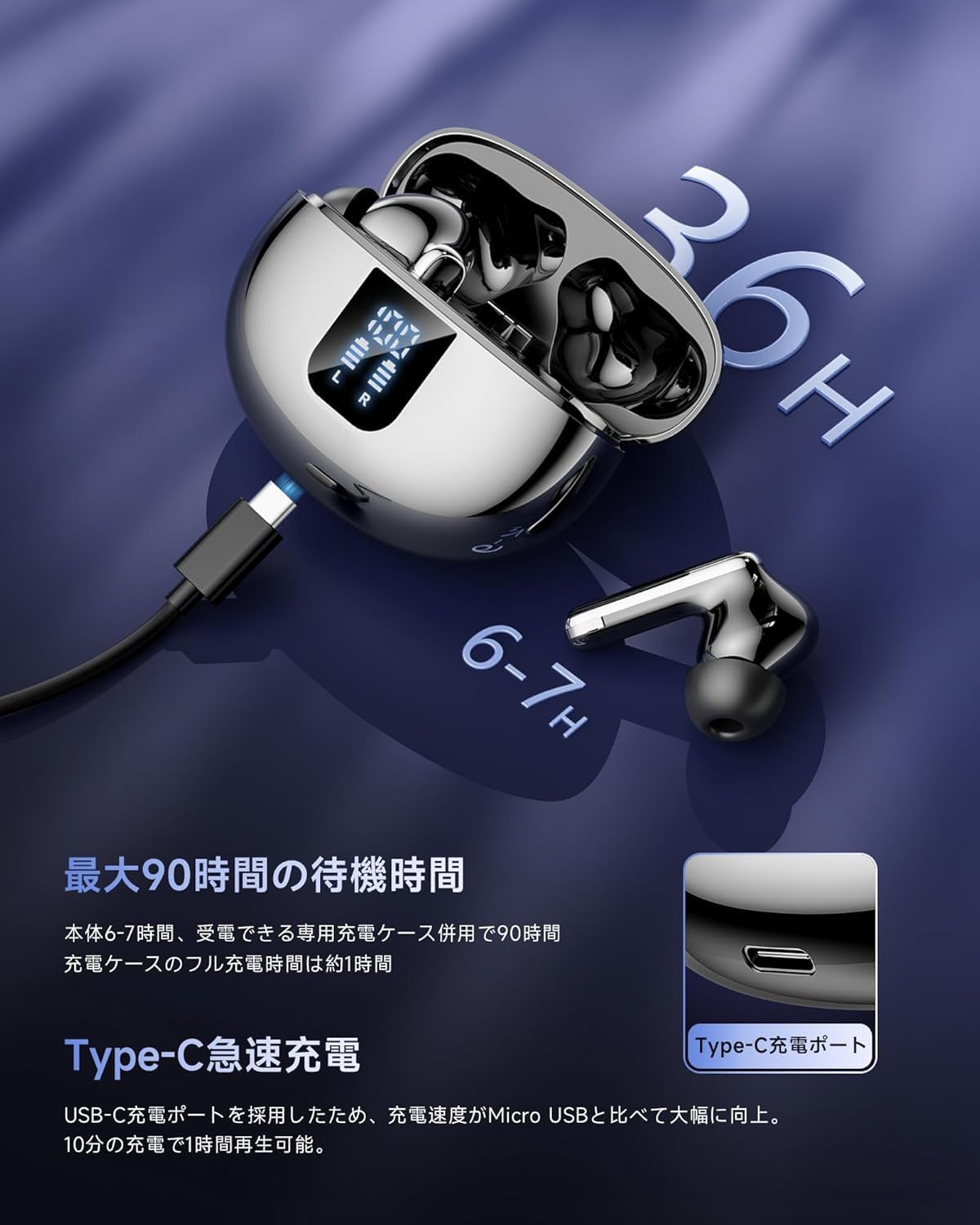 Amazon.co.jp: イヤホン翻訳機 ワイヤレスイヤホン【2026年最新