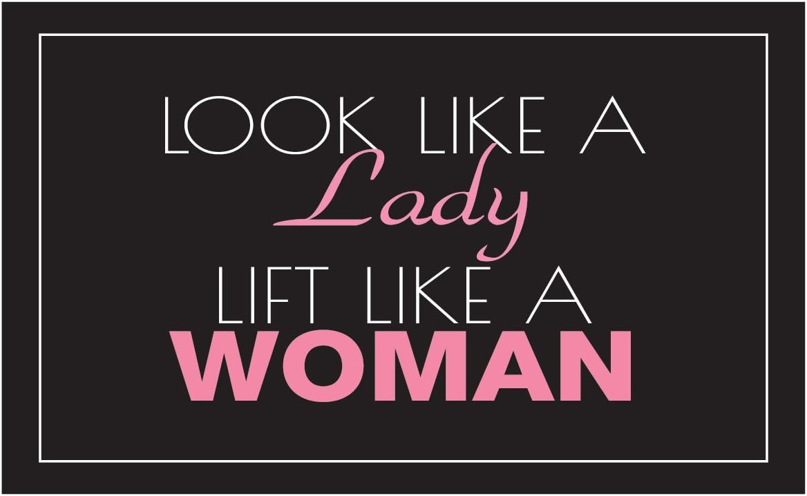 Fitnus Chart Series Look Like A Lady Lift Like a Woman Black/White/Pink 18" X 24" Poster