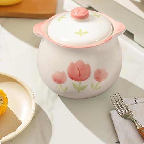 Miniatura 6 de Koythin Recipiente de grasa de tocino con colador, protector de grasa de tocino de cerámica con tapa y asa, 23 onzas, perfecto para almacenar aceite