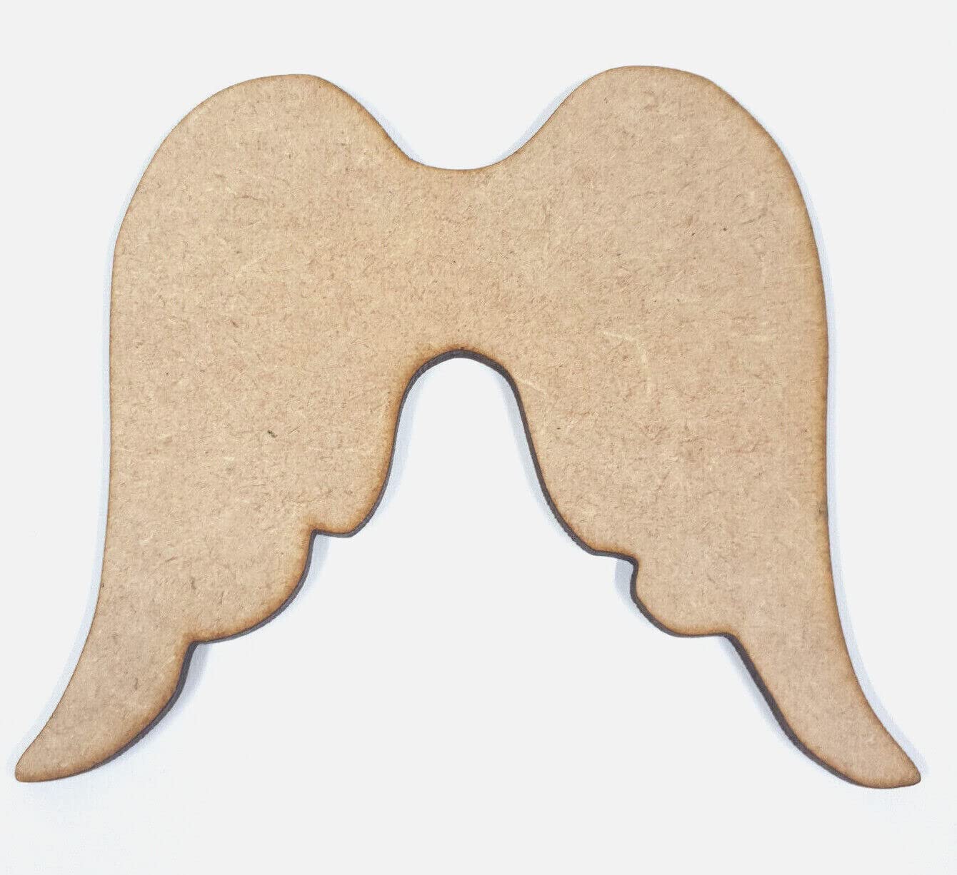 Pack of 5 Wooden Angel Wings Flat Shapes - Size 100mm x 90mm - Wood Shapes for DIY Arts and Crafts Scrapbooking Supplies Laser Cut to Shape 100% Recyclable