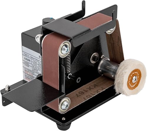 Mini máquina de pulir de pulido, lijadora de correa eléctrica de bricolaje con correa abrasiva 10PC para metal de madera