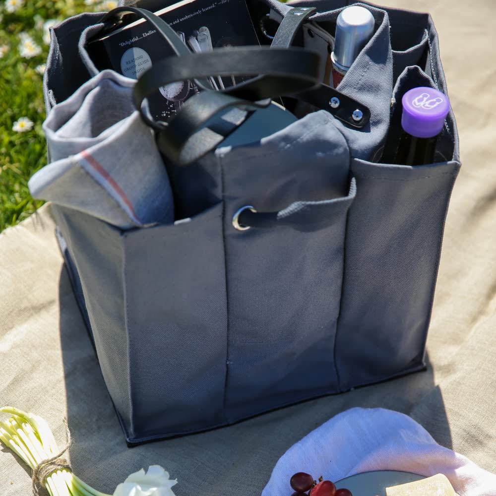 CapaBunga Tote+Able Farmer's Market Tragetasche mit 7 Taschen, Grau