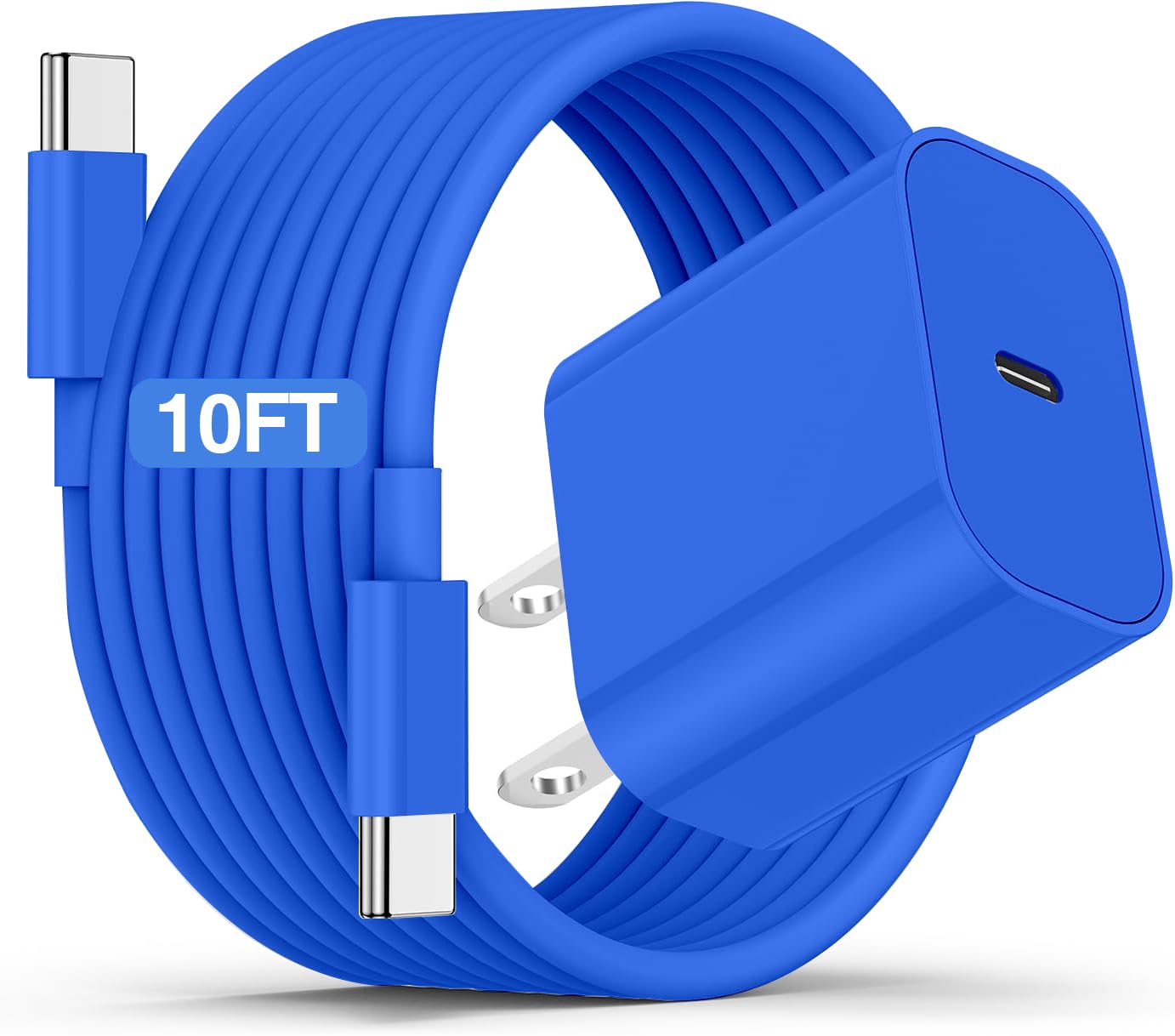 iPhone 16 15 Fast Charger and 10ft Type C to C Cable Cord Long,20W USB C Charging Block for Apple iPhone 16 Pro/16 Plus/15 Pro Max/15/iPad Wall Plug Power Adapter Cube Brick 12.9/11/Air 4th/6 Gen/Mini