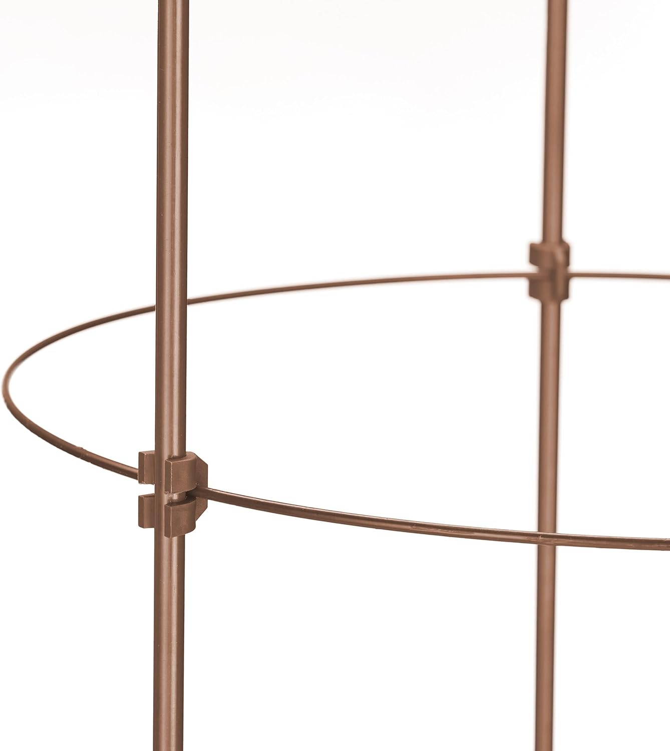 Relaxdays Climbing Aid Set of 2, Metal & Plastic, 150 cm, 5 Adjustable Rings, Plant Support, Brown