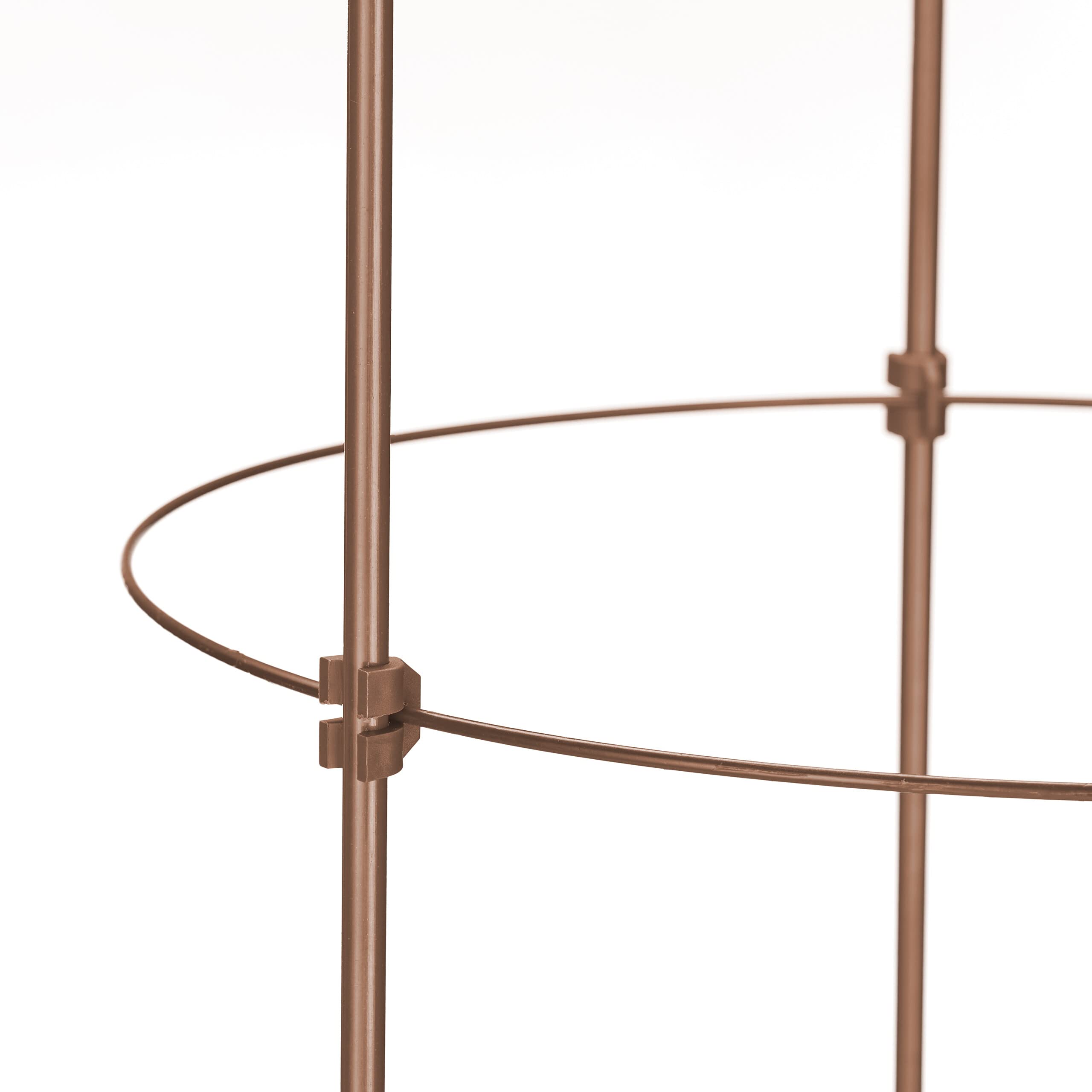 Relaxdays Podpora dla roślin pnących, zestaw 2 szt, metal i tworzywo sztuczne, wysokość 150 cm, 5 regulowanych pierścieni, podpora dla roślin pnących, kolor brązowy