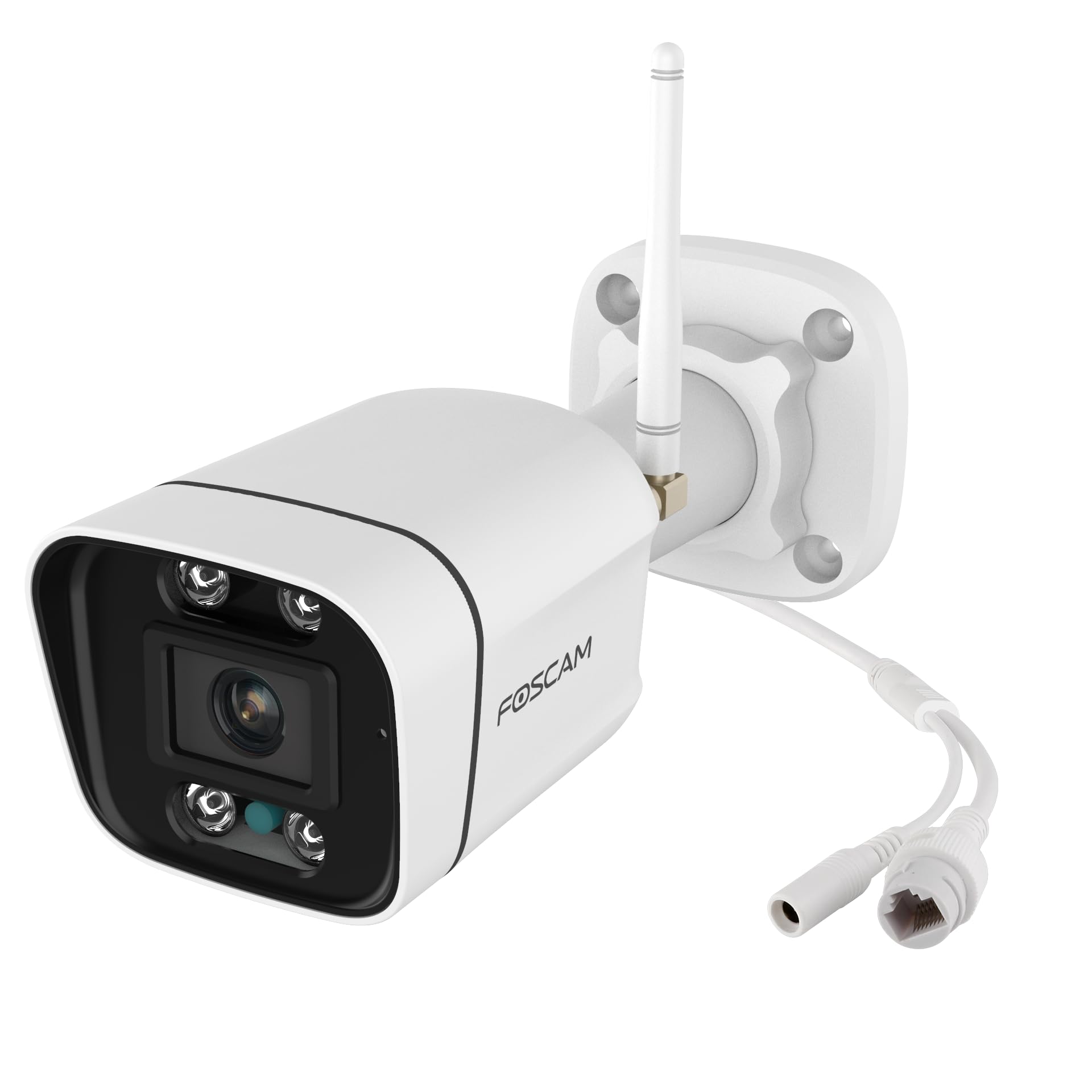 Foscam Caméra IP V5P WiFi Dual 2.4/5GHz 5MP, sécurité, détection humaine/véhicule, audio, vision nocturne couleur, sirène d'alarme.
