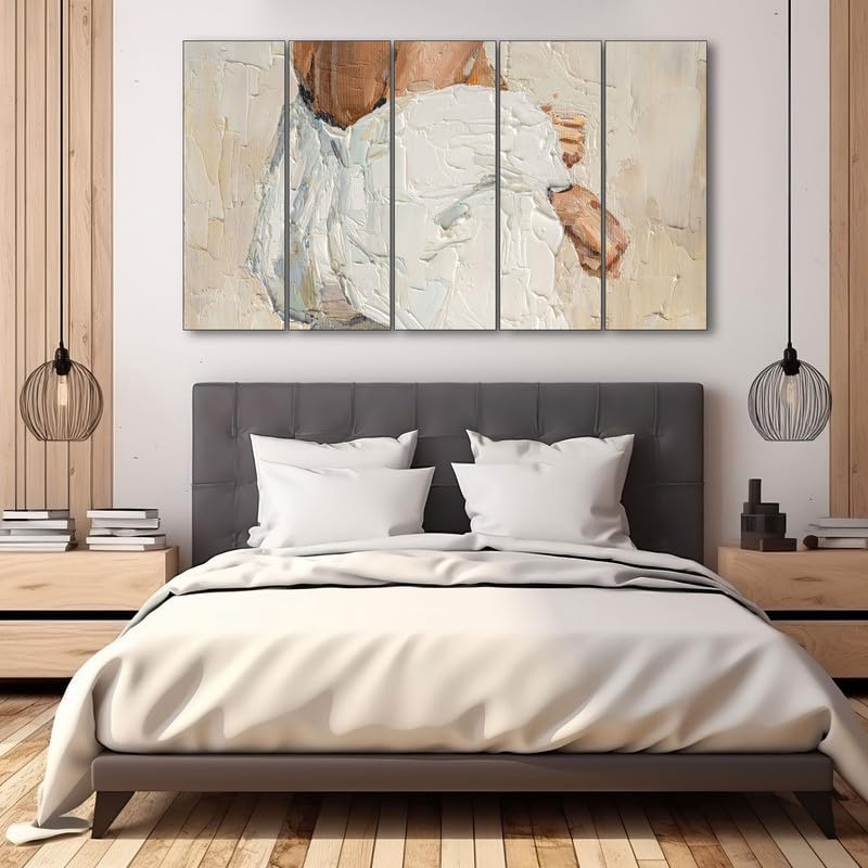 Image of The Castle Decor Abstract art painting with frame Big Size 36x60 Wall art for living room,Bedroom,Drawing room,Hotels-Wooden Framed-319