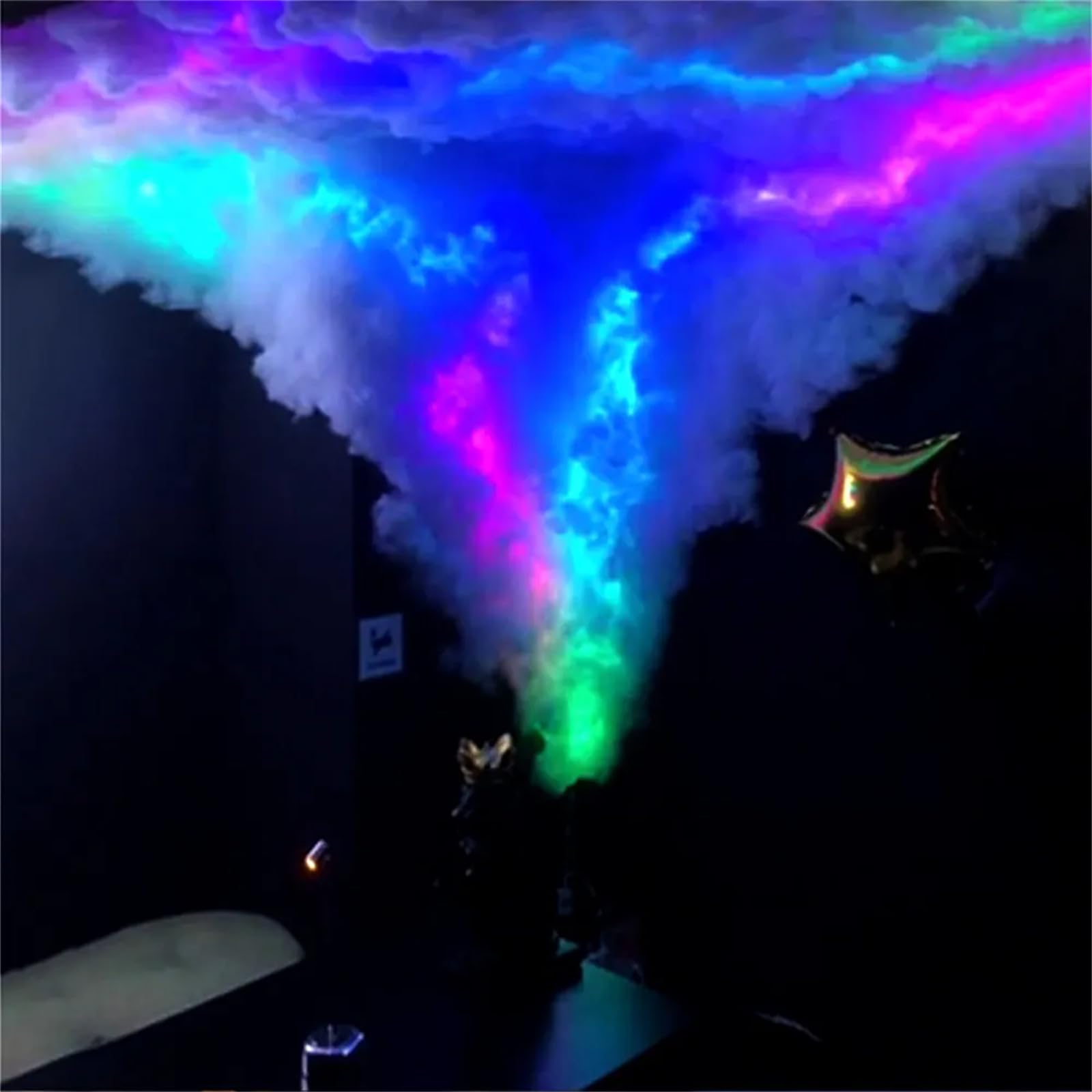 Luz LED de nube de trueno, luz de nube 3D gigante, lámpara de noche de atmósfera de control de aplicación, lámpara de nube de trueno creativa de bricolaje, luz de nubes RGB para decoración ( 20m)