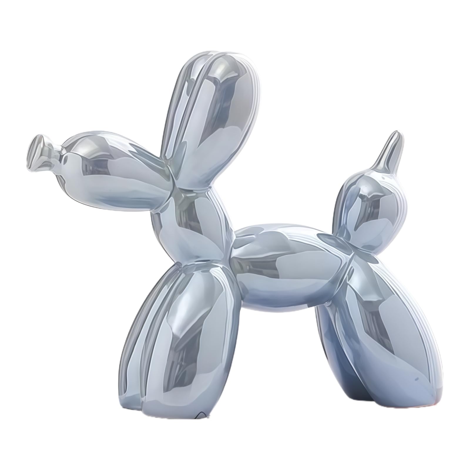 YOYUMI Electroplated Balloon Dog Sculpture Ornaments,specular gloss Ceramic Statue for Living Room Bedroom and Office Decor-Blue 10.5 * 10.5 * 4CM