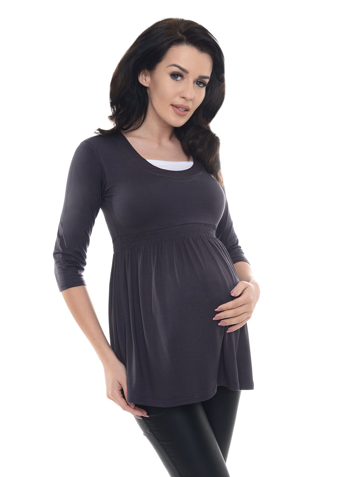 Purpless Maternity Women's Graphite Top Tunic A Line Pregnancy Shirt Blouse Pregnant 5200 (10, )