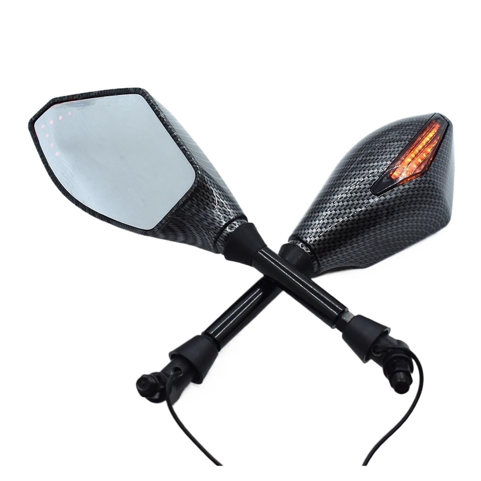 Motocyklowe Lusterka Wsteczne Moto Lusterko końców Pasuje Do MV Agusta 910R 989R 920 990 1078RR 1090 Uniwersalne 10mm Lusterka Wsteczne Motocykla Ze Zintegrowanym Kierunkowskazem(Snake skin)
