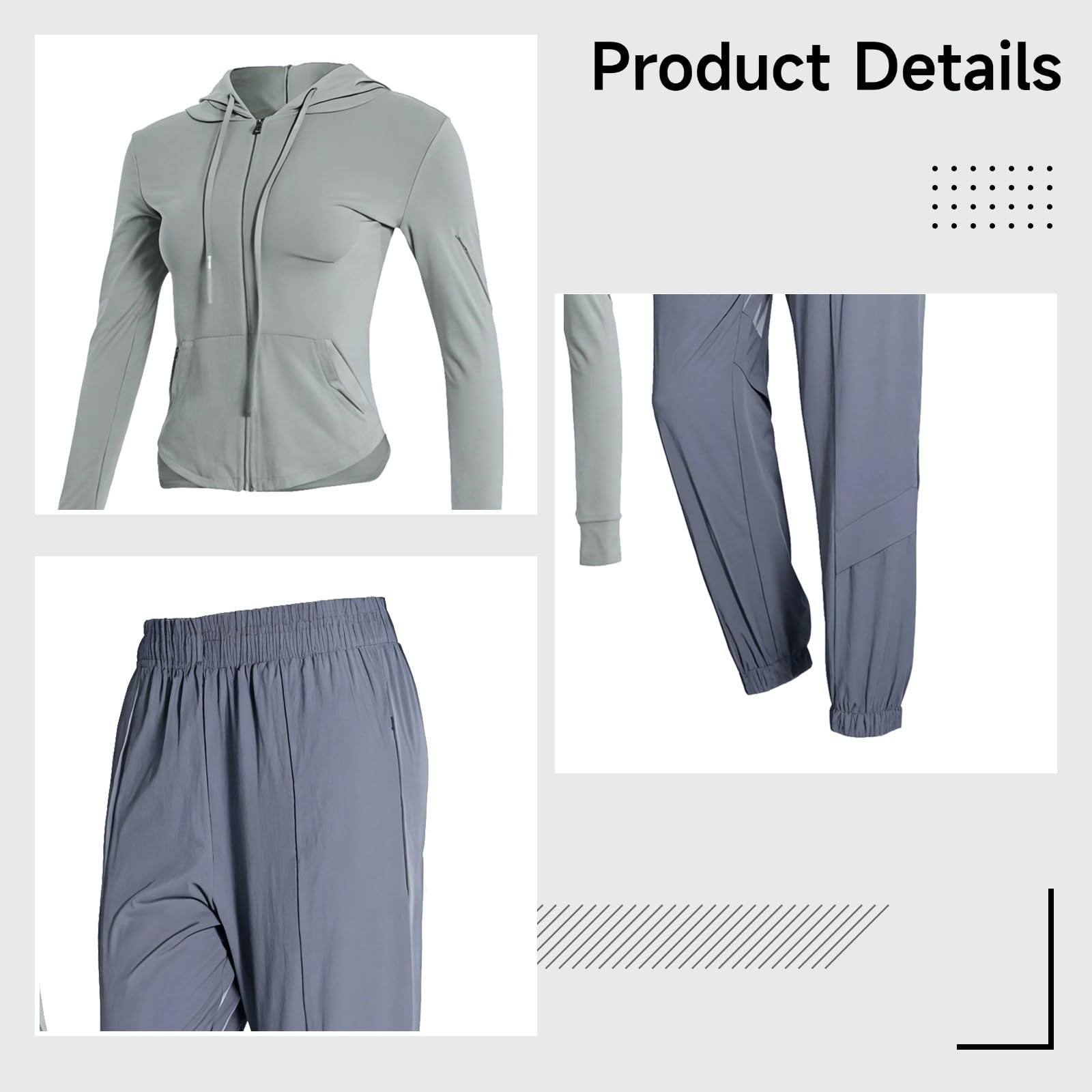 Tenue de yoga et d'entraînement 2 pièces pour femme - Ensemble nylon et élasthanne vert avec capuche, idéal pour pilates et vêtements décontractés, Vert, taille unique