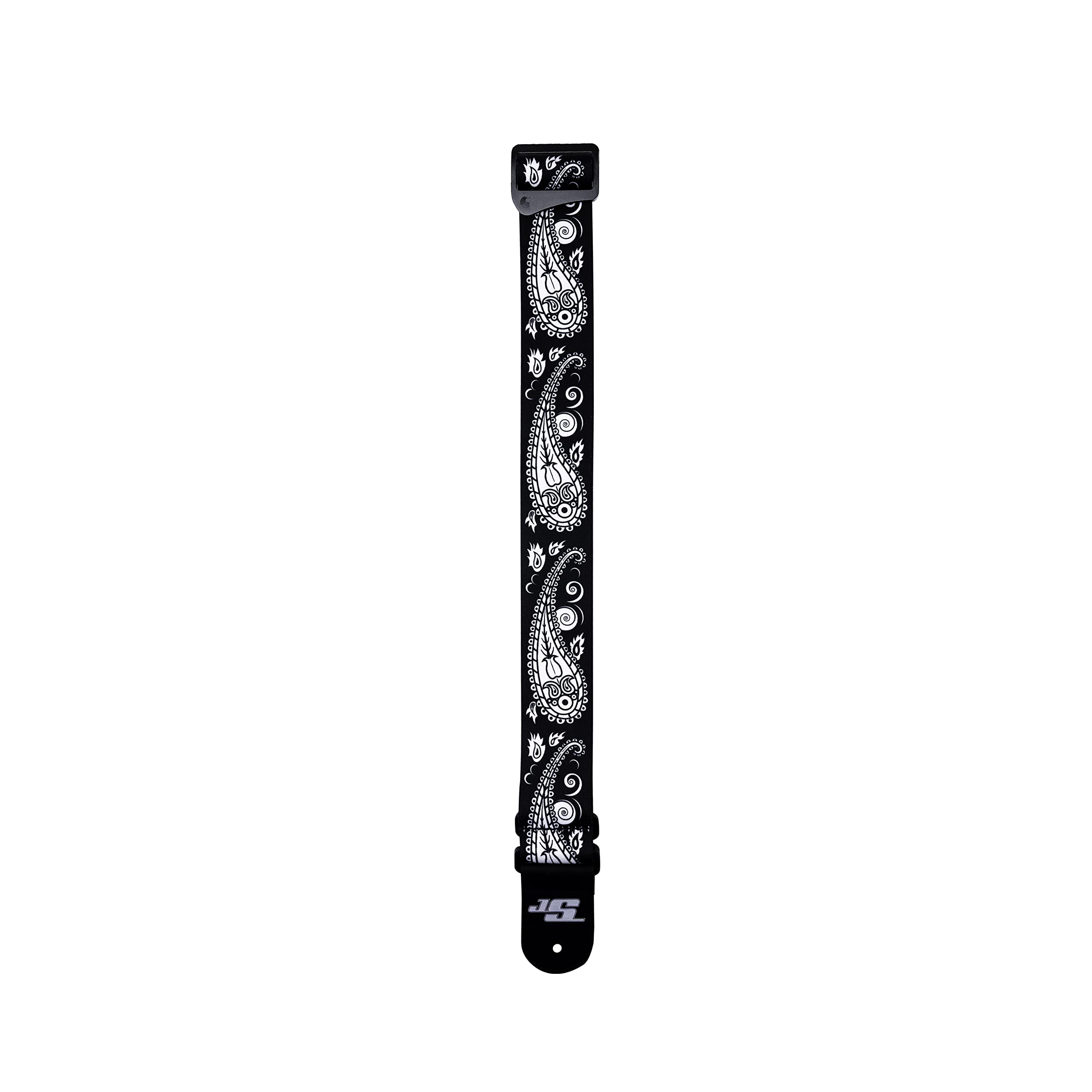 D'Addario Cinghia per chitarra, Joe Satriani – Design Swivel – Paisley nero – Nylon tubolare largo 50 mm, regolabile da 89 cm a 151 cm, accessori per chitarra