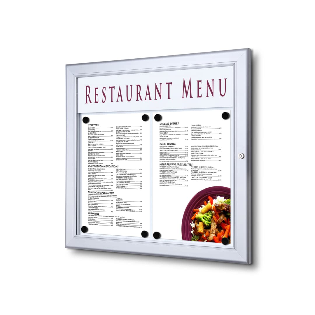Outdoor Wall Mounted Lockable Menu Case A3 Landscape