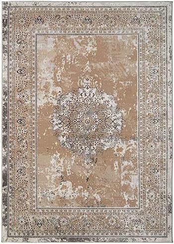 Luxury Large Greige Traditional Medallion Area Rug Neutral Grey Beige ...