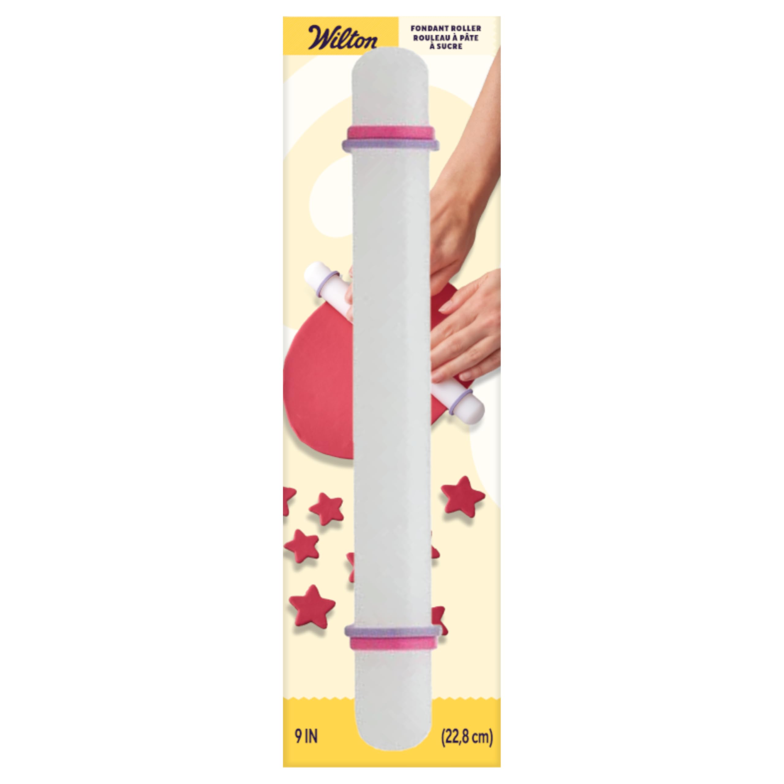 WiltonFondant Rolling Pin, White/Pink, 9\