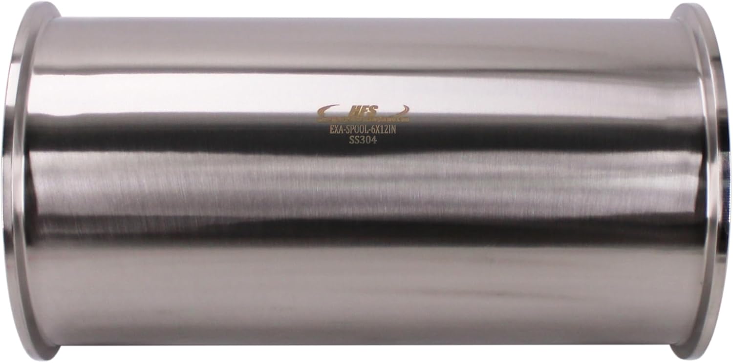HFS(R) 6" Sanitary Tri Clamp Spool 12" Length Stainless Steel 304 Round Tubing